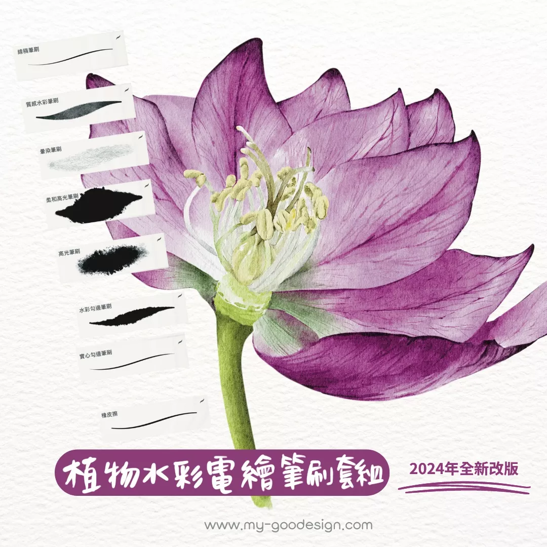植物水彩電繪筆刷套組